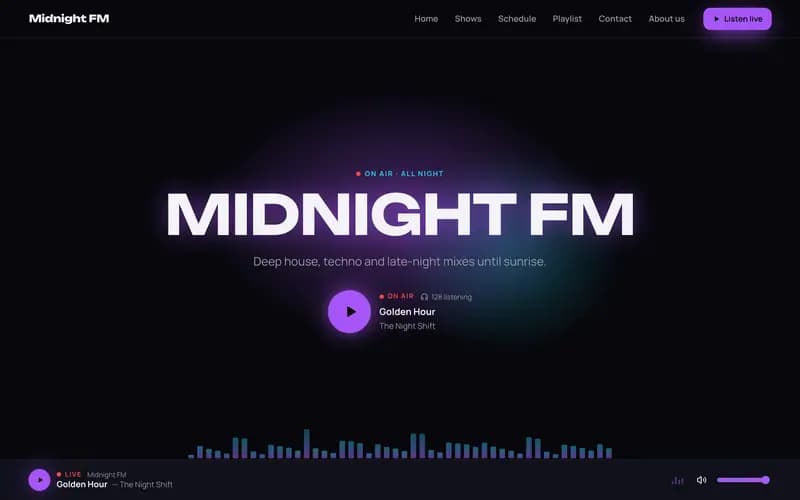 The Midnight FM website template