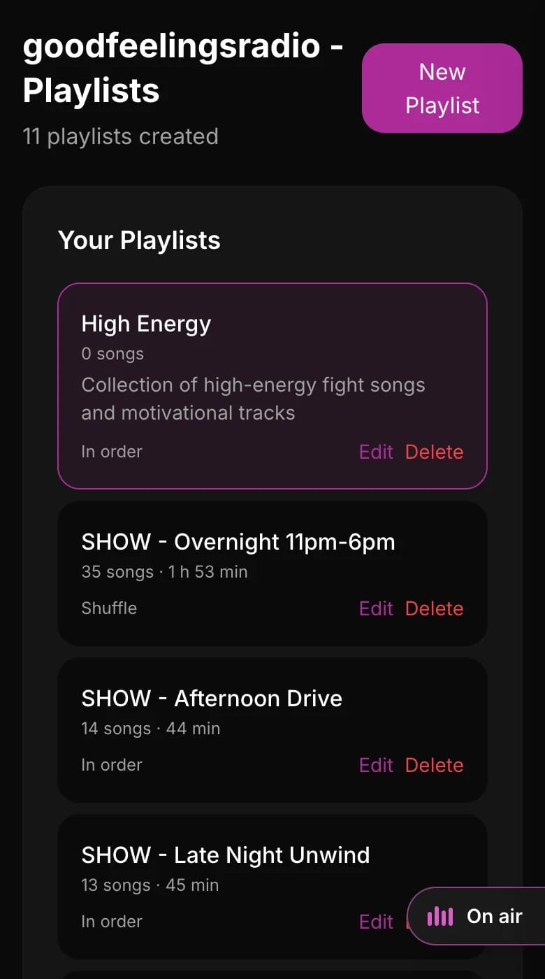 Playlists from your songs