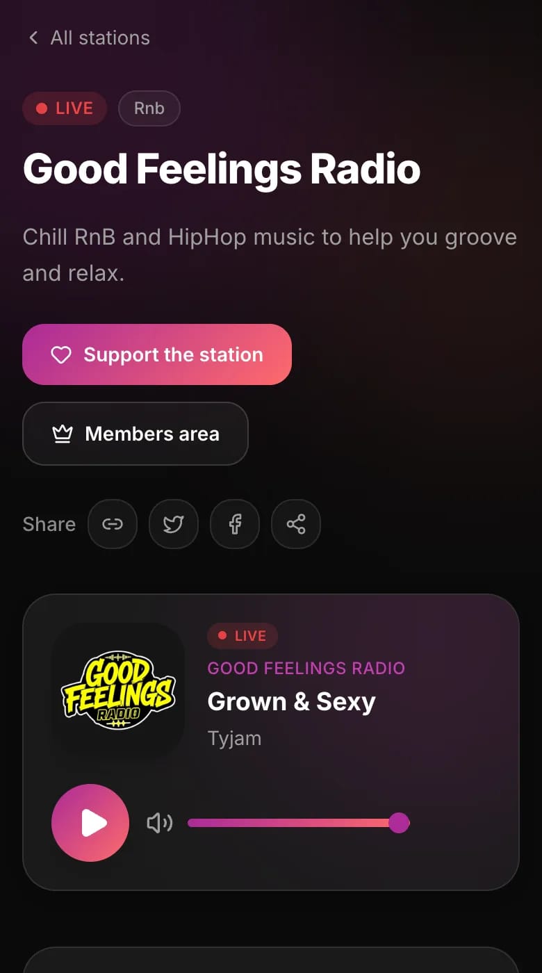 Your station page
